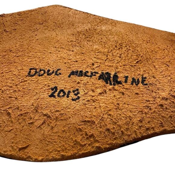 Eastern Bluebird Hand Painted Leather 3D Embossed Art Signed Folk Art Primitive - Picture 3 of 12